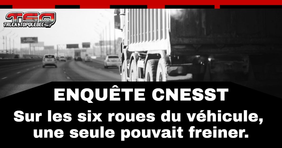 Camion à benne stationné dans une carrière, illustrant un rapport de la CNESST sur un accident mortel à Lambton en raison de freins défectueux.