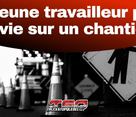 Un jeune travailleur de 21 ans perd la vie sur un chantier Panneau de signalisation de travaux routiers renversé et cônes orange sur un chantier à Terrebonne, où un jeune travailleur de 21 ans a perdu la vie.