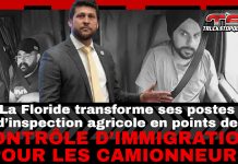 Pétitions massives et controverse autour du camionneur Harjinder Singh Image montrant le procureur général de Floride James Uthmeier et des images de Harjinder Singh au volant de son camion, illustrant la décision de transformer les postes d’inspection agricole en points de contrôle d’immigration pour camionneur après l’accident mortel de la Florida Turnpike.