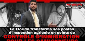 Pétitions massives et controverse autour du camionneur Harjinder Singh Image montrant le procureur général de Floride James Uthmeier et des images de Harjinder Singh au volant de son camion, illustrant la décision de transformer les postes d’inspection agricole en points de contrôle d’immigration pour camionneur après l’accident mortel de la Florida Turnpike.