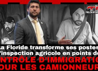 Pétitions massives et controverse autour du camionneur Harjinder Singh Image montrant le procureur général de Floride James Uthmeier et des images de Harjinder Singh au volant de son camion, illustrant la décision de transformer les postes d’inspection agricole en points de contrôle d’immigration pour camionneur après l’accident mortel de la Florida Turnpike.