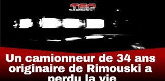 Camionneur décédé à Saint-Moïse : un bilan routier tragique pour le Québec Gyrophare de police allumé en noir et blanc avec un bandeau rouge annonçant la mort d’un camionneur de 34 ans originaire de Rimouski.