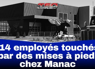 Manac réduit ses effectifs en raison des tensions commerciales et du ralentissement économique Façade de l’usine Manac à Saint-Georges, avec camion stationné devant, illustrant les mises à pied de 114 employés dans le secteur du camionnage.