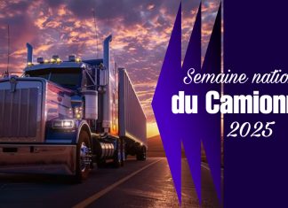 Semaine Nationale du Camionnage 2025 Camion sur la route, symbole de la Semaine nationale du camionnage 2025 et du rôle essentiel des camionneurs et camionneuses dans l’industrie du transport.