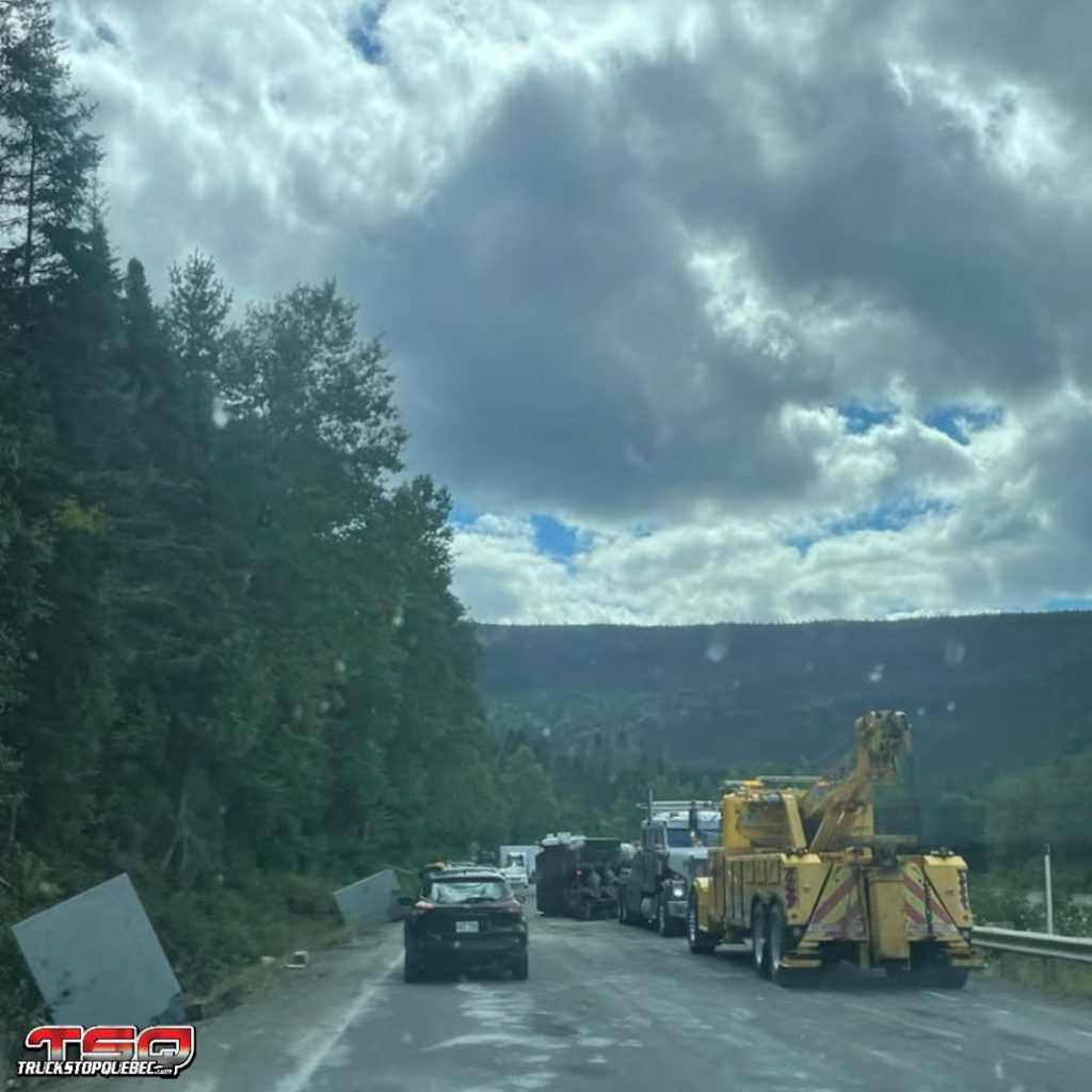 Photo de l'accident sur la route 299 en Gaspésie
