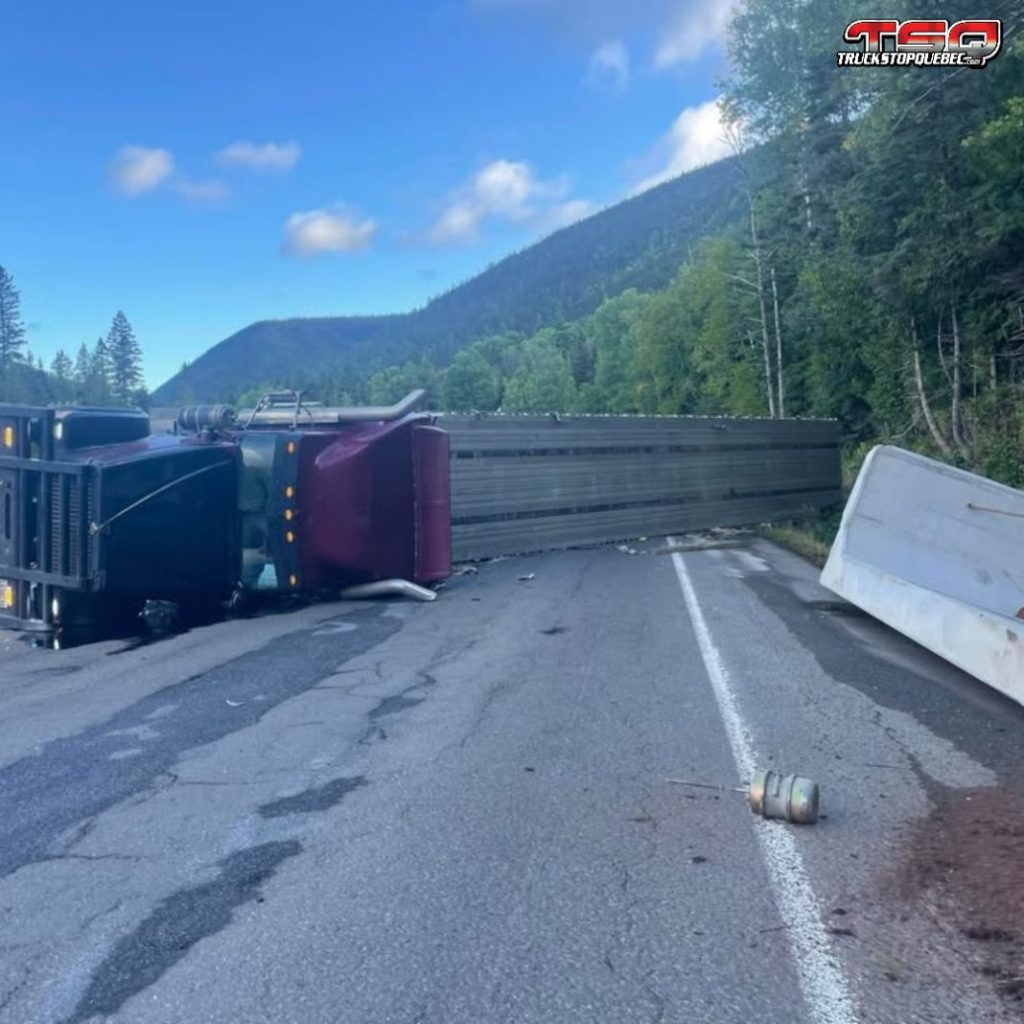 Photo de l'accident sur la route 299 en Gaspésie