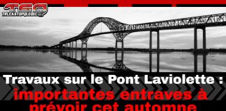 Travaux au pont Laviolette : importantes entraves à prévoir cet automne Pont Laviolette à Trois-Rivières où des travaux de remplacement de la dalle centrale entraînent d’importantes fermetures de voies en septembre et octobre 2025.