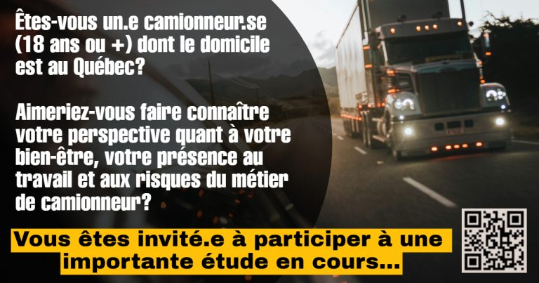 Présentéisme chez les camionneur.se.s québécois.e.s : portrait du phénomène et des facteurs psychosociaux associés aux troubles de santé mentale courants