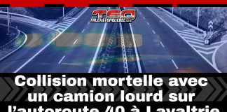 Collision mortelle avec un camion lourd sur l’autoroute 40 à Lavaltrie Collision mortelle avec un camion lourd sur l'autoroute 40 à Lavaltrie, sur image d'une autoroute et gyrophares d'un véhicule d'urgence.