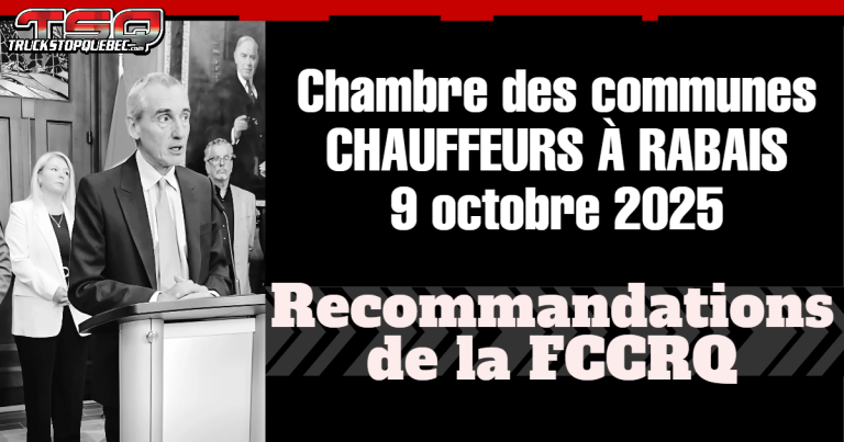 Chauffeurs à rabais : Des recommandations de la FCCRQ pour lutter contre les abus dans le transport