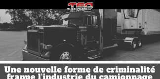 Une nouvelle forme de criminalité frappe l’industrie du camionnage Camion lourd stationné dans une cour industrielle, illustrant la montée du vol de camions commerciaux et une nouvelle forme de criminalité qui touche l’industrie du camionnage en Ontario et au Canada.