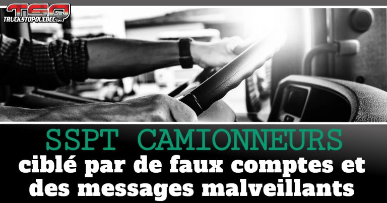 SSPT Camionneurs ciblé par de faux comptes et des messages malveillants