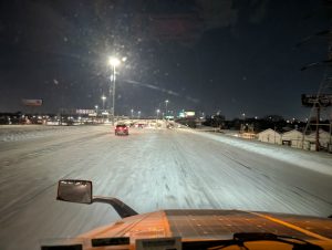 Photo des conditions routières difficiles, de Vanessa Boisclair-Metthé, camionneuse.