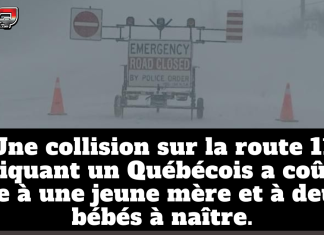 Une tragédie passée sous le radar soulève des lacunes et un profond sentiment d’injustice Texte sur graphique de route fermée : Une collision sur la route 11 impliquant un Québécois a coûté la vie à une jeune mère et à deux bébés à naître.