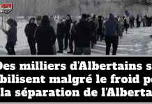 Des milliers d’Albertains se mobilisent malgré le froid pour la séparation de l’Alberta Des milliers d’Albertains se mobilisent malgré le froid pour la séparation de l’Alberta.
