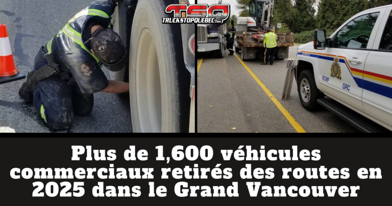 Plus de 1,600 véhicules commerciaux retirés des routes en 2025 (C.-B.)