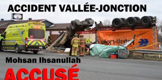 Alexandra Poulin : arrestation confirmée du chauffeur Mohsan Ihsanullah Accident à Vallée-Jonction impliquant un camion lourd renversé, intervention des secours après le décès d’Alexandra Poulin, dossier menant à l’arrestation du chauffeur Mohsan Ihsanullah