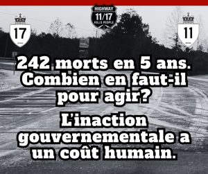 Statistiques de collisions et accidents mortels sur la route 11-17 dans le nord de l'ontario, la transcanadienne.