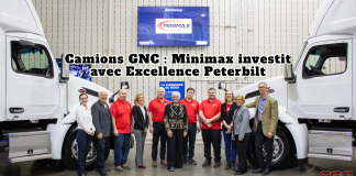 Camions au gaz naturel : Minimax investit avec Excellence Peterbilt Camions GNC : Minimax investit avec Excellence Peterbilt. Photo : Eve Grenon-Lafontaine, Mario Lussier, Rolland St-Denis, Kate Rahn, Marc Poirier, Madeleine Chenette, Richard Poirier, Stéphane Robinson, Amy Wilmott, Nicole Lussier et Richard Yelle.
