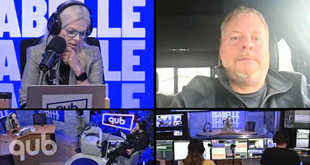 Benoit Therrien sur Qub au micro d'Isabelle Maréchal - capture d'écran.