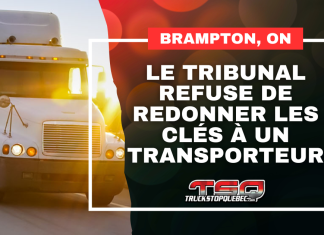 Un tribunal ontarien refuse de redonner les clés à un transporteur de Brampton Un tribunal ontarien refuse de redonner les clés à un transporteur de Brampton. Image : un camion sur la route.