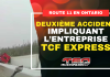 Deuxième accident pour TCF Express sur la 11 dans le nord de l’Ontario Deuxième accident pour TCF Express sur la 11 dans le nord de l'Ontario.