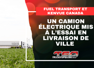 Un camion électrique mis à l’essai en livraison de ville par Fuel Transport et Kenvue Canada Un camion électrique mis à l’essai en livraison de ville par Fuel Transport et Kenvue Canada