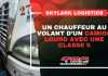 Camionneurs : Au volant d’un camion lourds avec un permis classe 5 Camionneurs : Camionneurs : Un chauffeur au volant d'un camion lourd de Skylark Logistics n'a qu'un permis de conduire de classe 5.