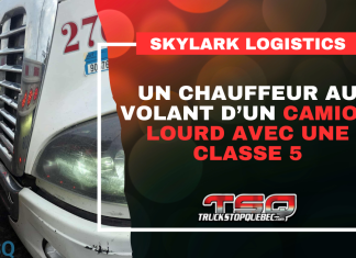 Camionneurs : Au volant d’un camion lourds avec un permis classe 5 Camionneurs : Camionneurs : Un chauffeur au volant d'un camion lourd de Skylark Logistics n'a qu'un permis de conduire de classe 5.
