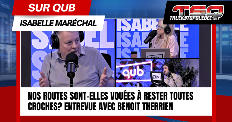 Benoit Therrien au micro d&rsquo;Isabelle Maréchal sur QUB pour discuter des routes délabrées
