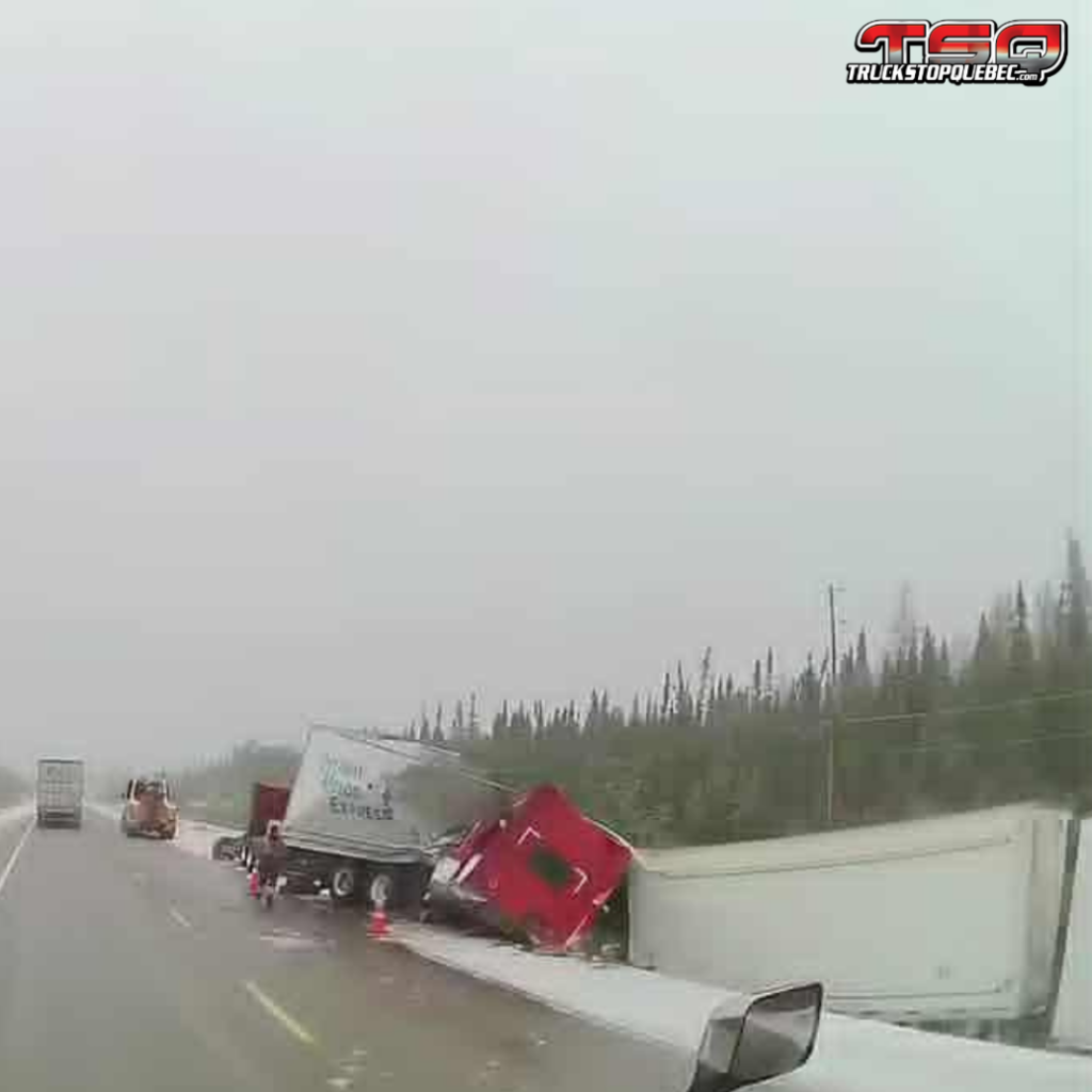 Deuxième accident pour TCF Express sur la 11 dans le nord de l'Ontario en raison des chauffeurs à rabais.