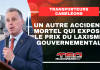 Transporteurs caméléons : le drame de Brandon expose le prix du laxisme gouvernemental Visuel de Truck Stop Québec montrant Peter Schiefke devant des camions, avec le texte « Transporteurs caméléons – Un autre accident mortel qui expose le prix du laxisme gouvernemental ». Le graphique accompagne un article sur l’accident mortel de Brandon, les transporteurs caméléons et les enjeux soulevés devant le Comité permanent des transports.