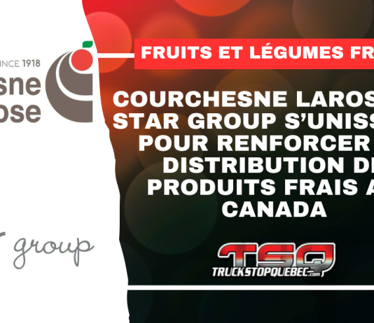 Courchesne Larose et Star Group s’unissent pour renforcer la distribution de produits frais au Canada Logos de Courchesne Larose et Star Group, partenaires pour renforcer la chaîne d’approvisionnement canadienne en fruits et légumes.
