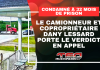 Condamné à 32 mois de prison, le camionneur Dany Lessard porte le verdict en appel Capture d'écran d'une vidéo de la collision entre le camion et la voiture, et le texte : Condamné à 32 mois de prison, le camionneur Dany Lessard porte le verdict en appel.