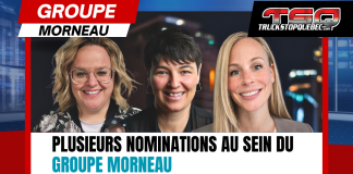Groupe Morneau fait l’annonce de nominations dans son équipe de direction Visuel de Truck Stop Québec annonçant plusieurs nominations stratégiques au sein de Groupe Morneau, avec les portraits de trois femmes leaders.