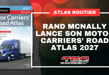 Rand McNally lance son Motor Carriers’ Road Atlas 2027 Atlas routier Rand McNally Motor Carriers’ Road Atlas 2027 destiné aux camionneurs professionnels pour la planification des trajets, les routes de camionnage et les restrictions routières.