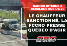 Camion-citerne à reculons sur l’A-20 : le chauffeur sanctionné, la FCCRQ presse Québec d’agir Camion-citerne sur l’autoroute 20 au Québec, au cœur d’un débat sur les pouvoirs des contrôleurs routiers, les sanctions et la sécurité dans l’industrie du camionnage.