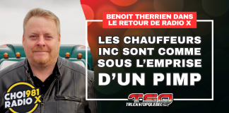 Benoit Therrien sur Radio X : « Les chauffeurs Inc. veulent changer leur condition » Benoit Therrien dans Le Retour de Radio X pour discuter du camionnage et des Chauffeurs Inc.