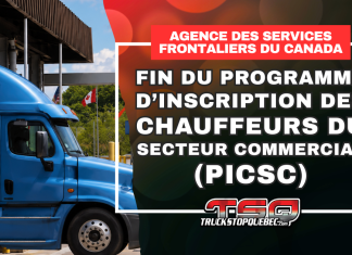L’ASFC mettra fin au Programme d’inscription des chauffeurs du secteur commercial (PICSC) Camion commercial à un poste frontalier entre le Canada et les États-Unis, alors que l’ASFC annonce la fin du Programme d’inscription des chauffeurs du secteur commercial (PICSC).