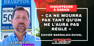 Chauffeurs à rabais : Xavier Barsalou-Duval va sur le terrain à Brampton et ne lâche pas le dossier Xavier Barsalou-Duval à Brampton dénonce la problématique des chauffeurs à rabais et affirme que le dossier ne disparaîtra pas tant qu’il ne sera pas réglé.